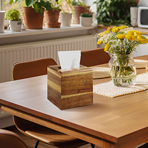 wooden tissue box