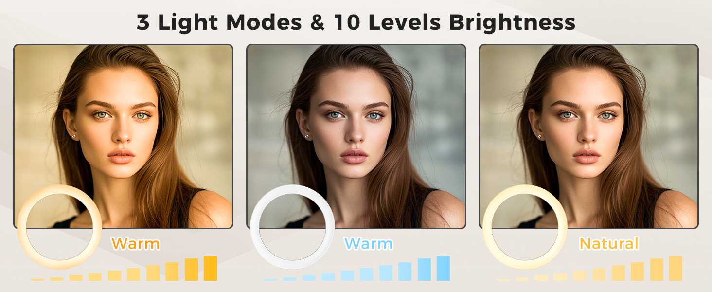 3 Light Modes &amp;amp; 10 Levels Brightness