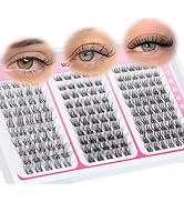 MOONKALI Natural Lash Clusters Wispy Eyelash Clusters 3 Styles Mix Cluster Eyelash Extensions D C...