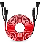 Nilight 50037R 12FT Cable DC Extension Cord 16AWG 2 Pin Wire Harness with 12V-24V Quick Connect/D...