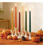 AnyDesign 12Pcs Fall Taper Candles 10 Inch 6 Retro Autumn Colors Wax Long Unscented Candlesticks ...