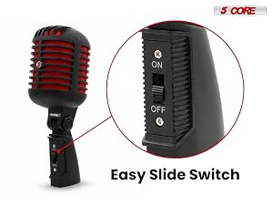 RTRO MIC CH BLK-RED