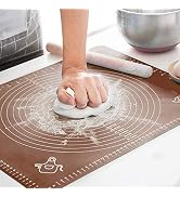 LIMNUO Large Silicone Pastry Mat Extra Thick Non Stick Baking Mat Non Stick Rolling Dough with Me...