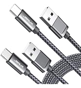 JSAUX USB Type C Cable 3A Fast Charging, [2-Pack 10Ft] USB C Charge Nylon Braided Cord Compatible...