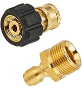 RIDGE WASHER Pressure Washer Adapter Set, Gun to Wand, M22 to 1/4'' Quick Connect, 5000 PSI