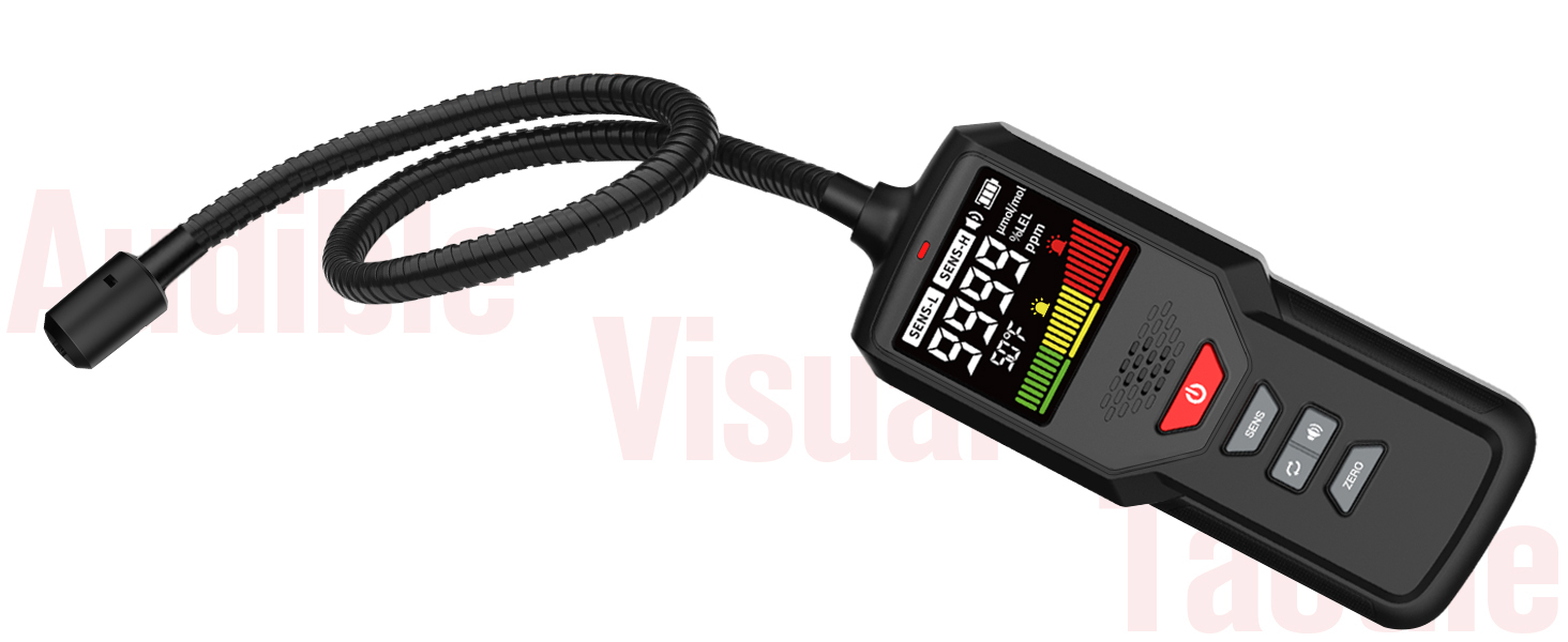 natural gas leak detector probe propane methane meter monitor reader alarm home safety