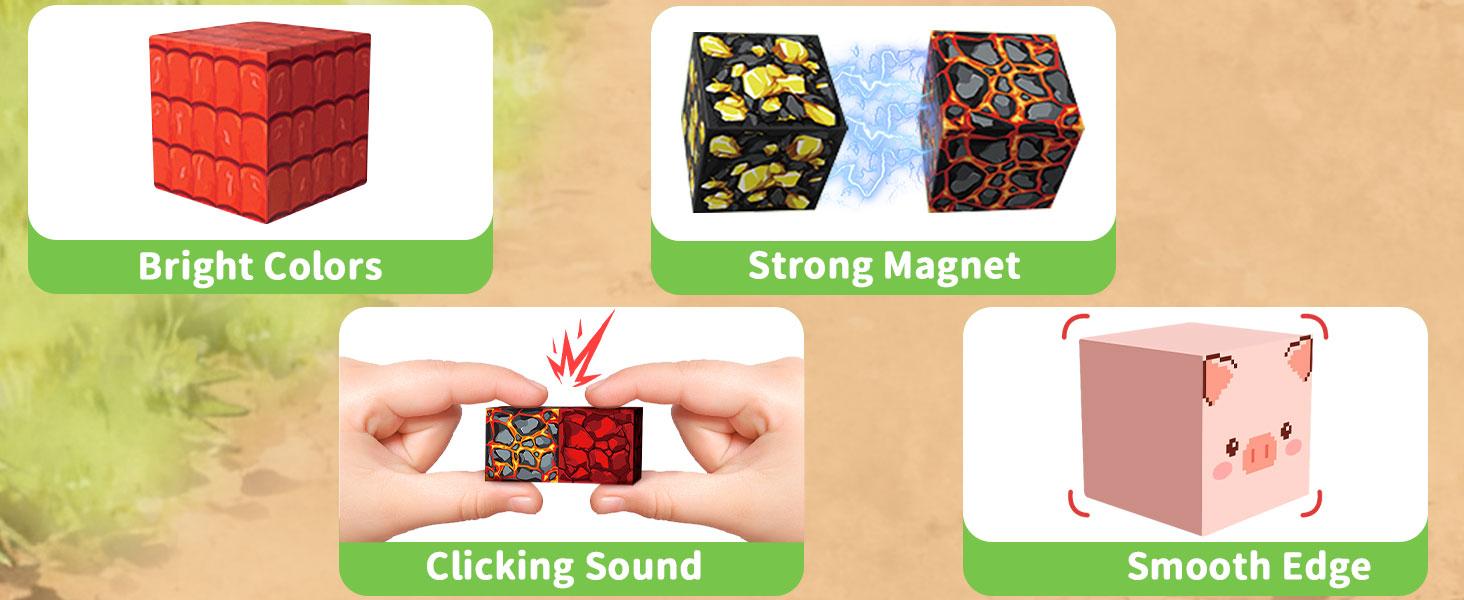 magnetic blocks for kids, 0.8in magnetic building block toys Magnet cubes game magnetic tiles