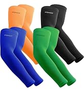 YQXCC 4 Pairs Arm Sleeves for Men Women, UPF 50 UV Sun Protection Cooling Sports Compression Slee...