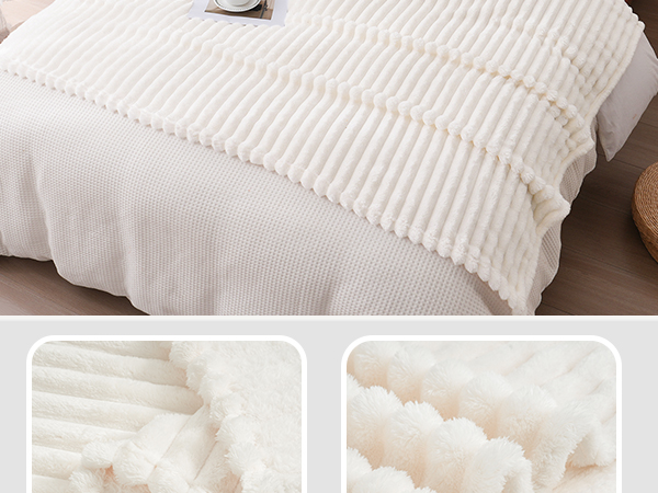 cream striped blanket