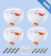 4 Pack 100ft/30M All-in-One Video Power Cables, BNC Extension Surveillance Camera Wires for CCTV ...