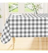 Smiry Rectangle Table Cloth, Waterproof Vinyl Tablecloths with Flannel Backing, Wipeable Buffalo ...