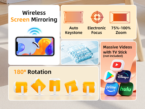 wepvo rotatable Projector mini