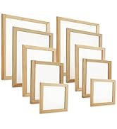 QTLCOHD 10 Pcs 5 Size Paper Making Screen Wooden Screen Printing Frame Mould and Deckle for Scree...