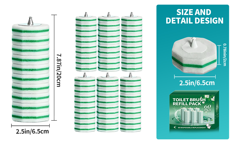 60pcs toilet brush head