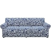 hyha Couch Cover, Floral Pattern, Stretch, Printed, 4 Pieces, Sofa Slipcovers, for 3 Separate Cus...