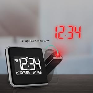 lacrosse, la crosse, 616-1412, projection, alarm, bedside clock, projected time, temperature