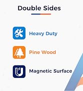 AMUSIGHT Wooden A-Frame Sign, Magnetic 40" x 20" Blue Chalk Board Sign Board, Double-Sided Sandwi...