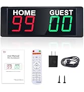 YZ LED Portable Digital Scoreboard, Tabletop Electronic Scoreboard with Remote, Score Keeper for ...
