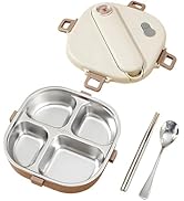 Ausenzup Stainless Steel Bento Box, 800ml Leakproof Lunch Box, Easy To Open And Close, Food Stora...