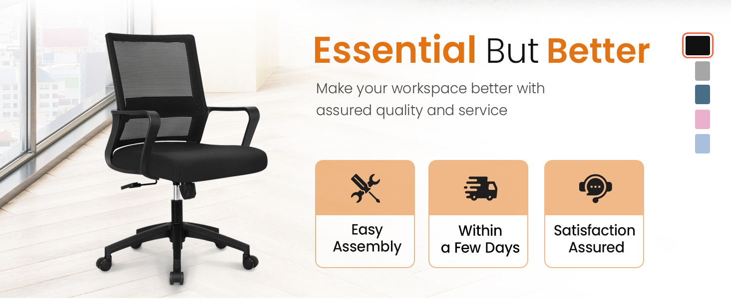 Desk Chair with Easy Assembly and Satisfaction