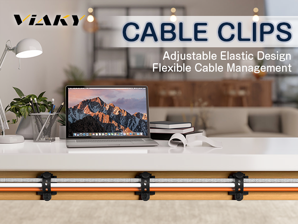 under desk cable management clips black with screw hole and 3m tape