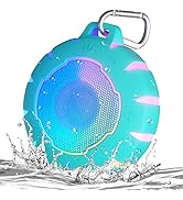 HEYSONG Waterproof Bluetooth Speaker, IPX7 Mini Shower Speaker with 24H Playtime, LED Light, Floa...