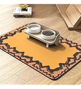 PADOOR-Pet Feeding Mat-Absorbent Quick Dry Dog Food Mat-Dog Mat for Food and Water-Dog Bowl Mat C...