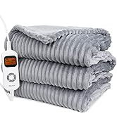 okk Heated Blanket, 72”x84” Electric Blanket King Size with 10 Heat Levels &amp; 1-12 Hours Timer Aut...