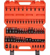HORUSDY 66-Piece Allen Socket Set, Torx Bit &amp; Female External Star Sockets | Durable S2 Steel SAE...