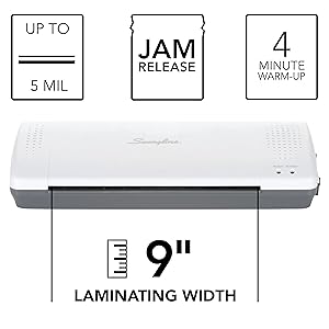 up to 5 mil jam release 4 minute warmup 9&amp;#34; laminating width