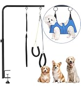 Dog Grooming Arm, Adjustable Pet Grooming Arm with Clamp for Small and Medium Dogs,Grooming Loop ...