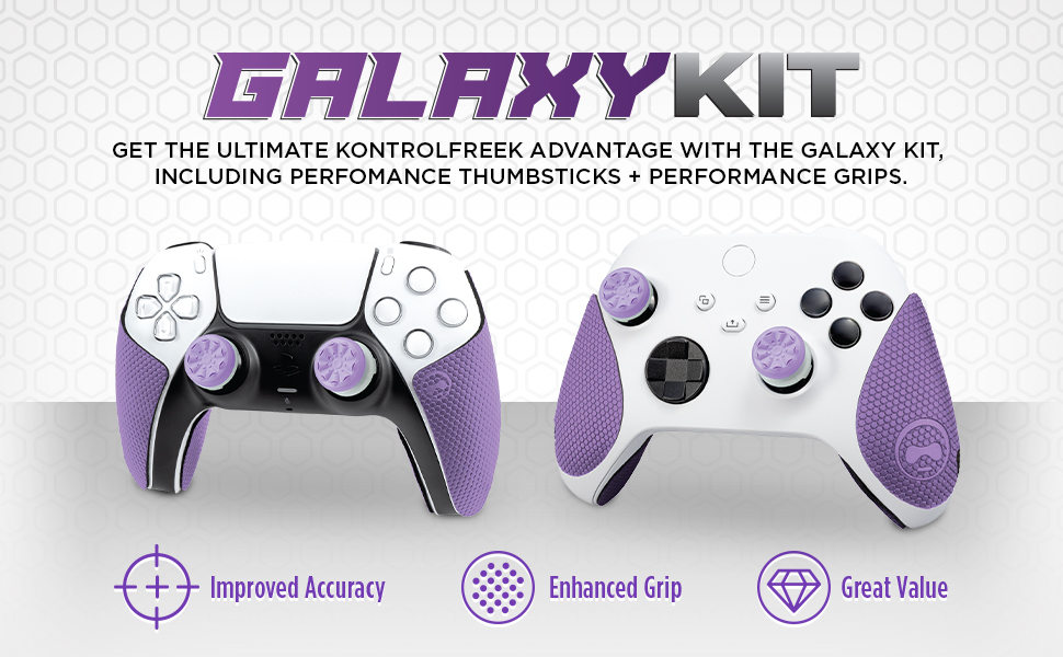 Get the KontrolFreek advantage with the galaxy kit. Includes performance thumbsticks and Grips