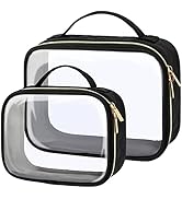 PACKISM Clear Makeup Bags - TSA Approved Toiletry Bag with Handle Large Opening, Clear Toiletry B...