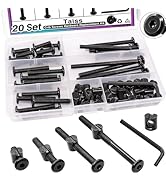 Taiss 20 Set Crib Screws M6x20mm/40mm/60mm/80mm Baby Bed Crib Screws Hardware Replacement Kit,Bun...
