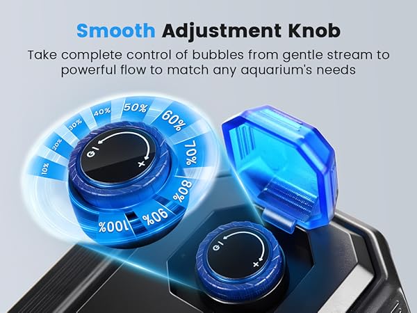 fishkeeper Powerfu Quiet Aquarium Air Pump Adjustable Dual-Outlet Fish Tank Air Pump