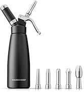 Professional Aluminum Whipped Cream Dispenser - 500 mL/1 Pint,Leak-Free Whipped Cream Maker Canis...