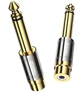 MOSWAG 1/4 to RCA, RCA to 1/4 Adapter RCA Female to 6.35mm 1/4 inch Male Mono TS Interconnect Aud...