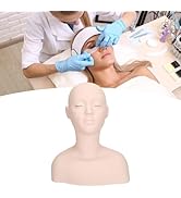 NSXAYIWE Esthetics Mannequin Head with Shoulders, Lash Mannequin Head with 2 Lash Layers, Soft PV...