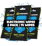 Fortress Electronic Wipes (25 ct, Pack of 3) To-Go Tech Wipes for Screens, Phones, Keyboards, TV ...
