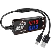 DROK USB Tester, USB-A USB-C 2.0 Multimeter Dual USB Ports PD QC 3.0 with Color LED Display Batte...