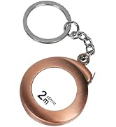 Bronze Small Retractable Tape Measure with Keychain, 6 Foot, Mini Pocket Size for Home Measuring ...