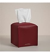 OLETHA Aesthetic Tissues Cube Box Cover, Square Tissue Box Holder, Red