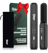 Beard Straightener for Men, Portable Cordless Heated Hair &amp; Beard Straightening Brush with Anti-S...