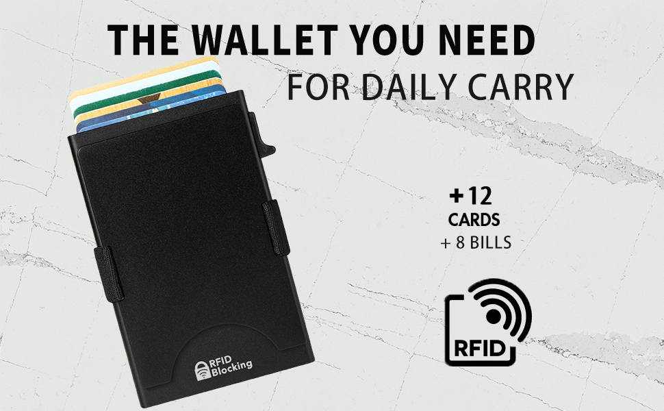 Slim Minimalist Front Pocket RFID Blocking Metal Wallets