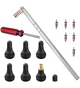 Febrytold Tire Valve Stem Tool Remover &amp; Installation, 6 Pcs TR412 Snap-in Valve Stems with Cores...
