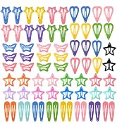 obeoby 82 Pcs 5 Styles Colorful Hair Clips for Girls, Metal Snap Girls Clips Cute Pattern Barrett...