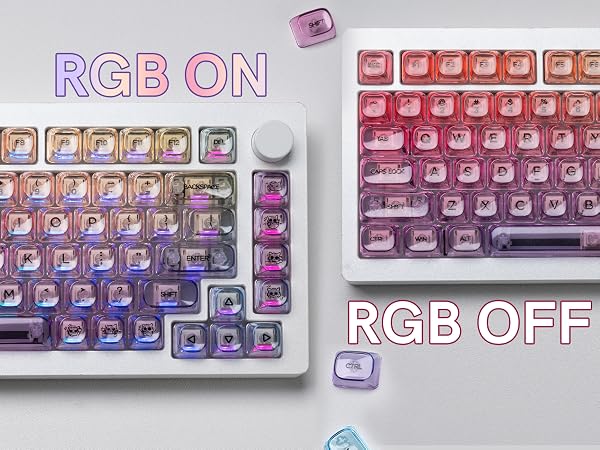 Shine-Through Keycaps, RGB-Friendly Design