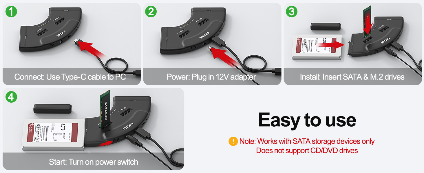 M.2 NVMe SATA HDD Enclosure