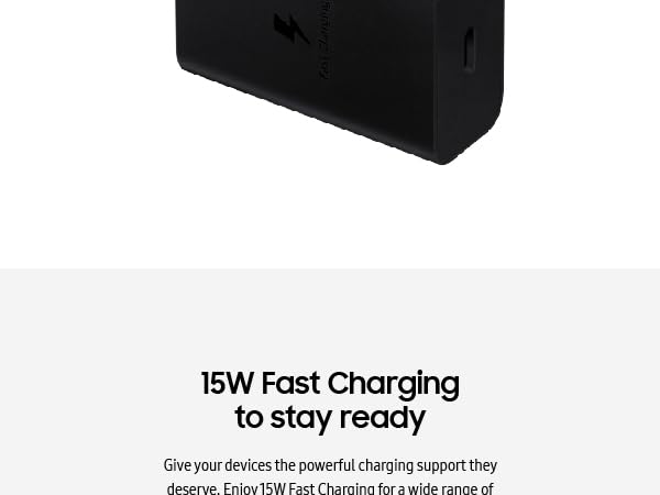 Samsung 15W Power Adapter With USB Cable Black