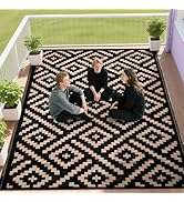 RURALITY Outdoor Rugs 5x8 Feet for Patios Clearance,Plastic Straw Waterproof Mats for Backyard,Po...
